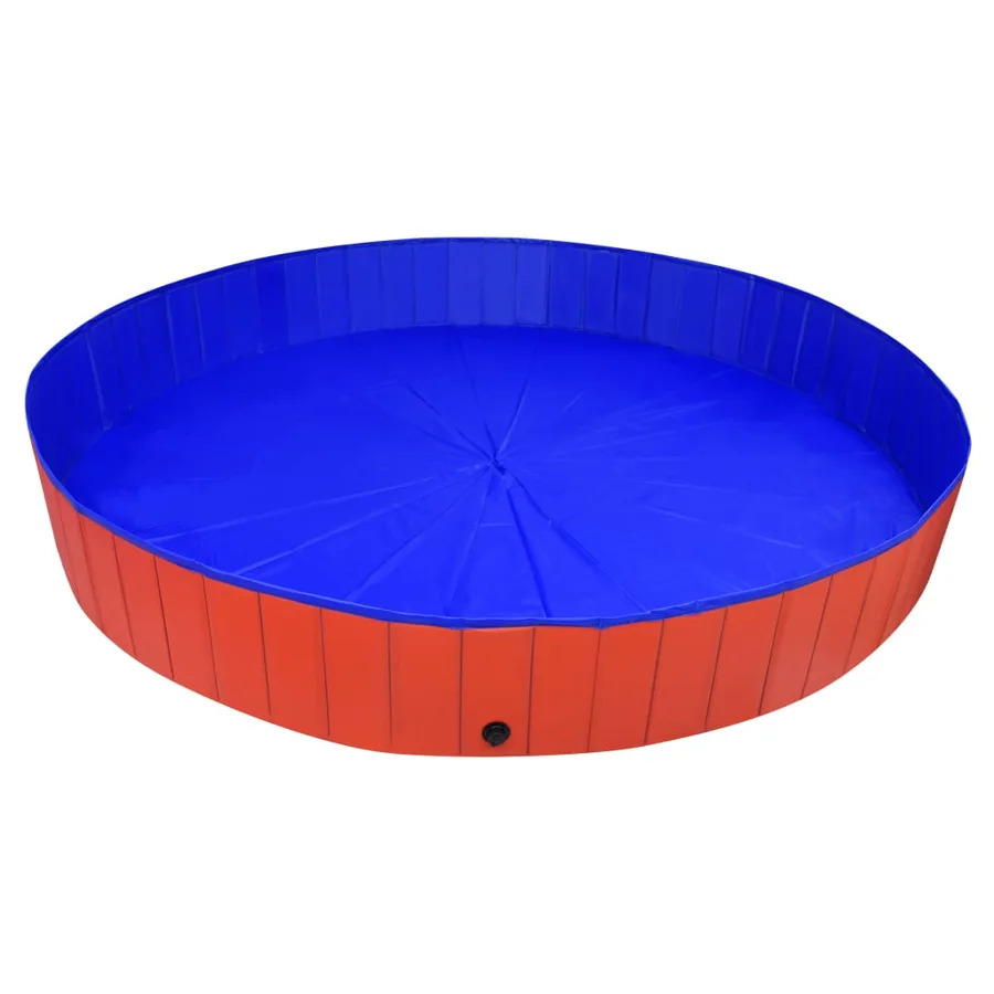 Piscine pliable pour chiens Rouge 300x40 cm PVC - 4