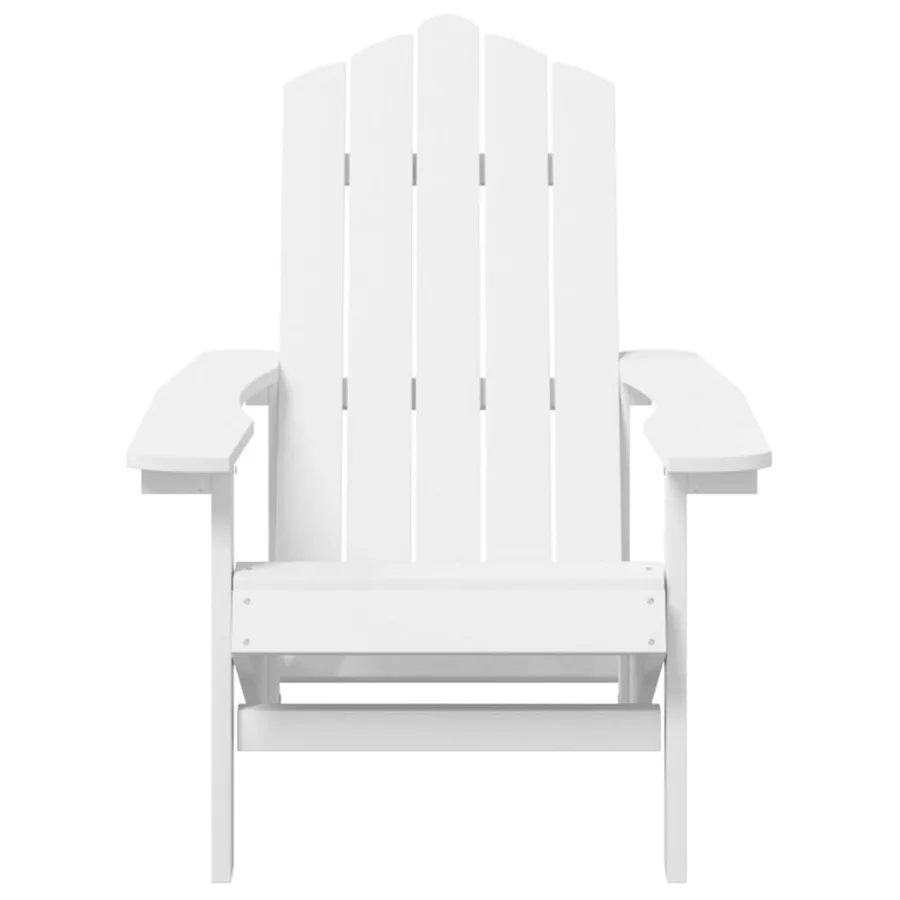 Chaises de jardin Adirondack avec table PEHD Blanc - 4
