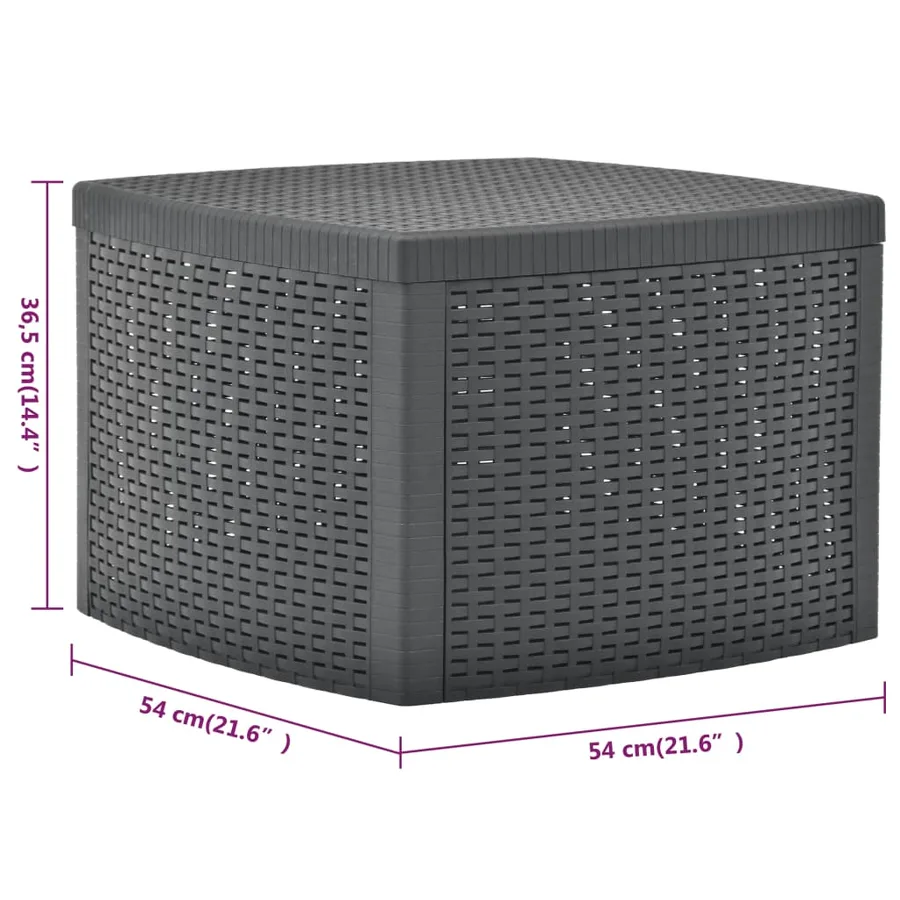 Table d'appoint Anthracite 54x54x36,5 cm Plastique - 6