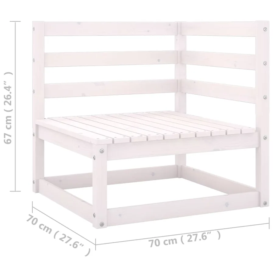 Salon de jardin 4 pcs avec coussins Bois de pin massif - 8