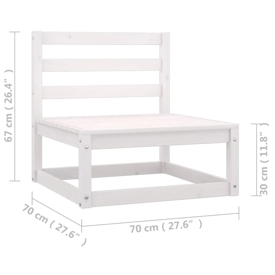 Salon de jardin 4 pcs avec coussins Bois de pin massif - 9