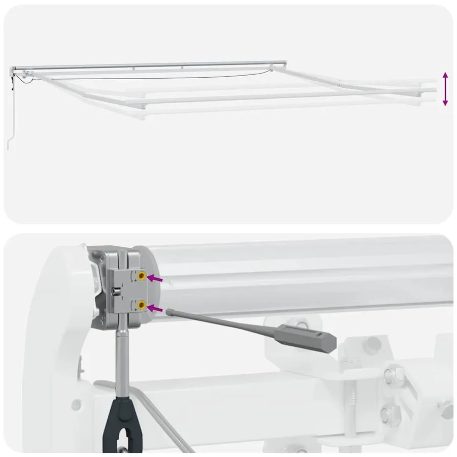 Cadre d'auvent Blanc 450 × 350 cm Aluminium - 13