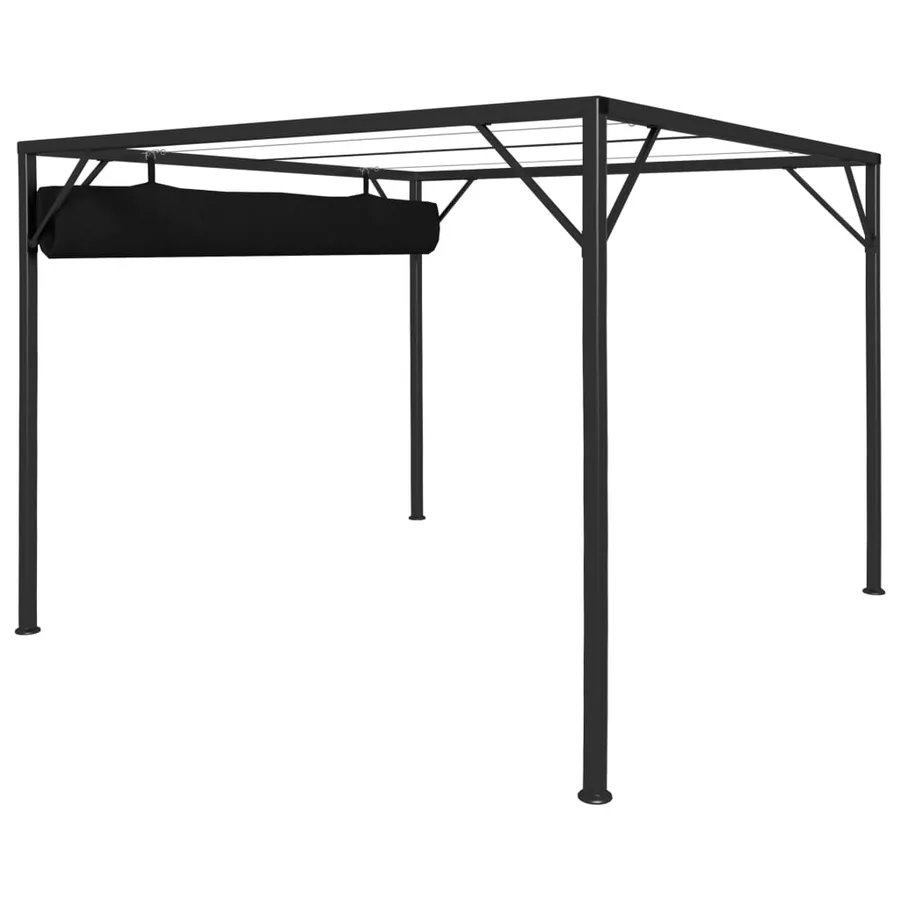 Chapiteau de jardin avec auvent rétractable 3x3 m Anthracite - 5