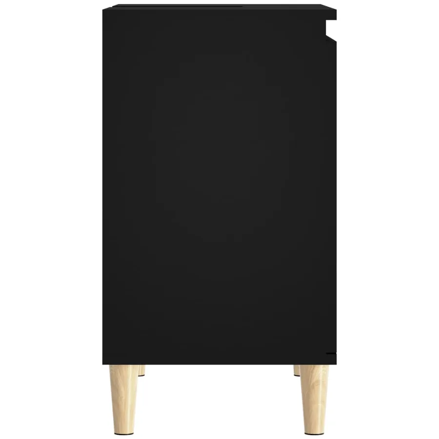 Meuble d'évier noir 58x33x60 cm bois d'ingénierie - 8
