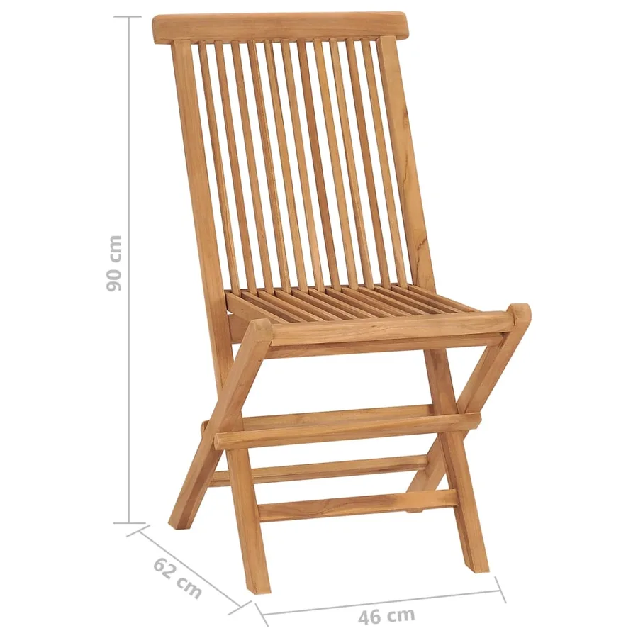 Chaises pliables de jardin lot de 8 Bois de teck solide - 9