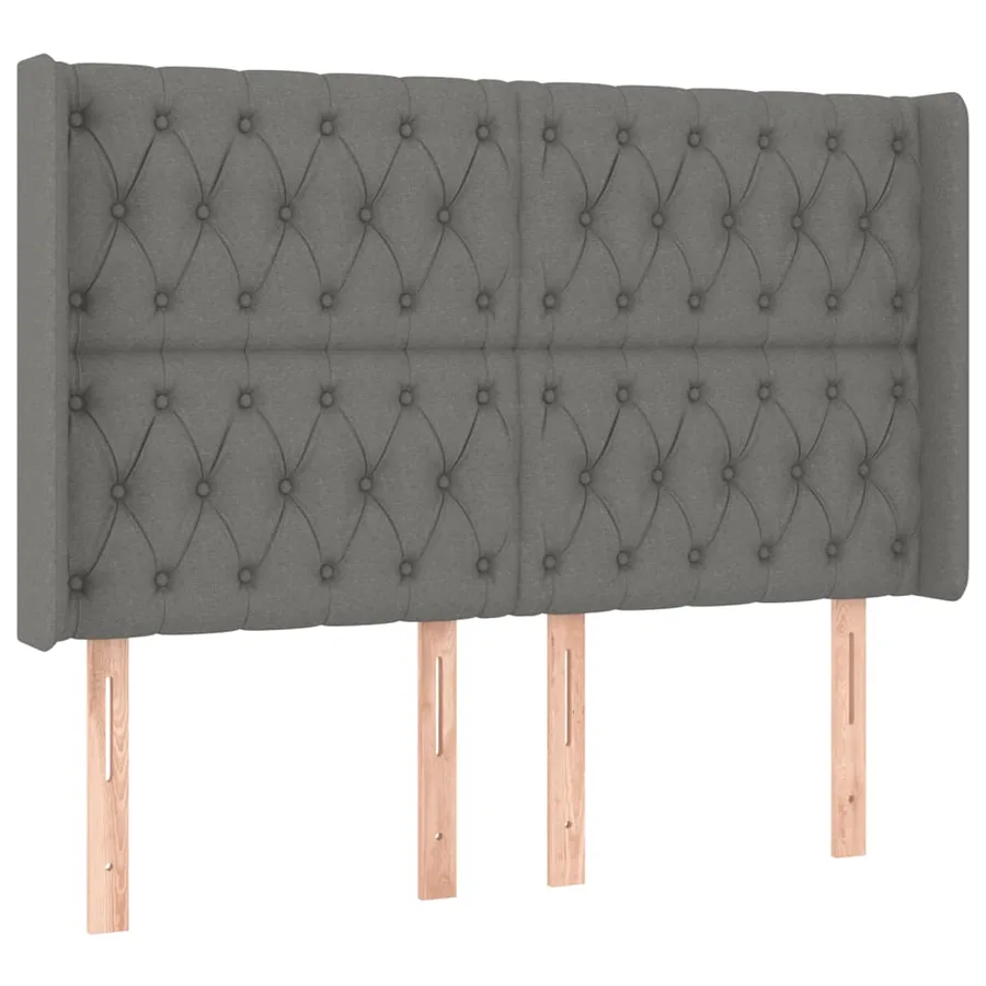 Sommier à lattes de lit matelas LED Gris foncé 140x200 cm Tissu - 7