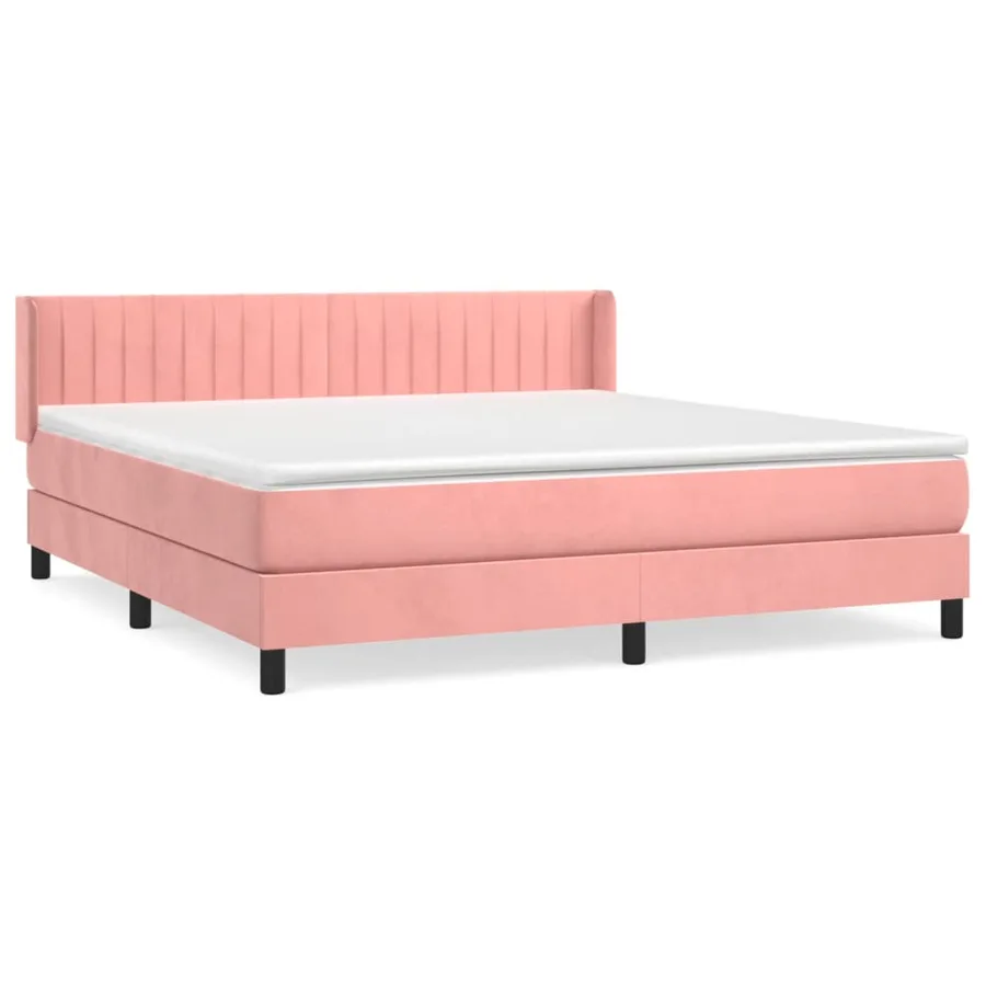 Sommier à lattes de lit avec matelas Rose 160x200 cm Velours - 2