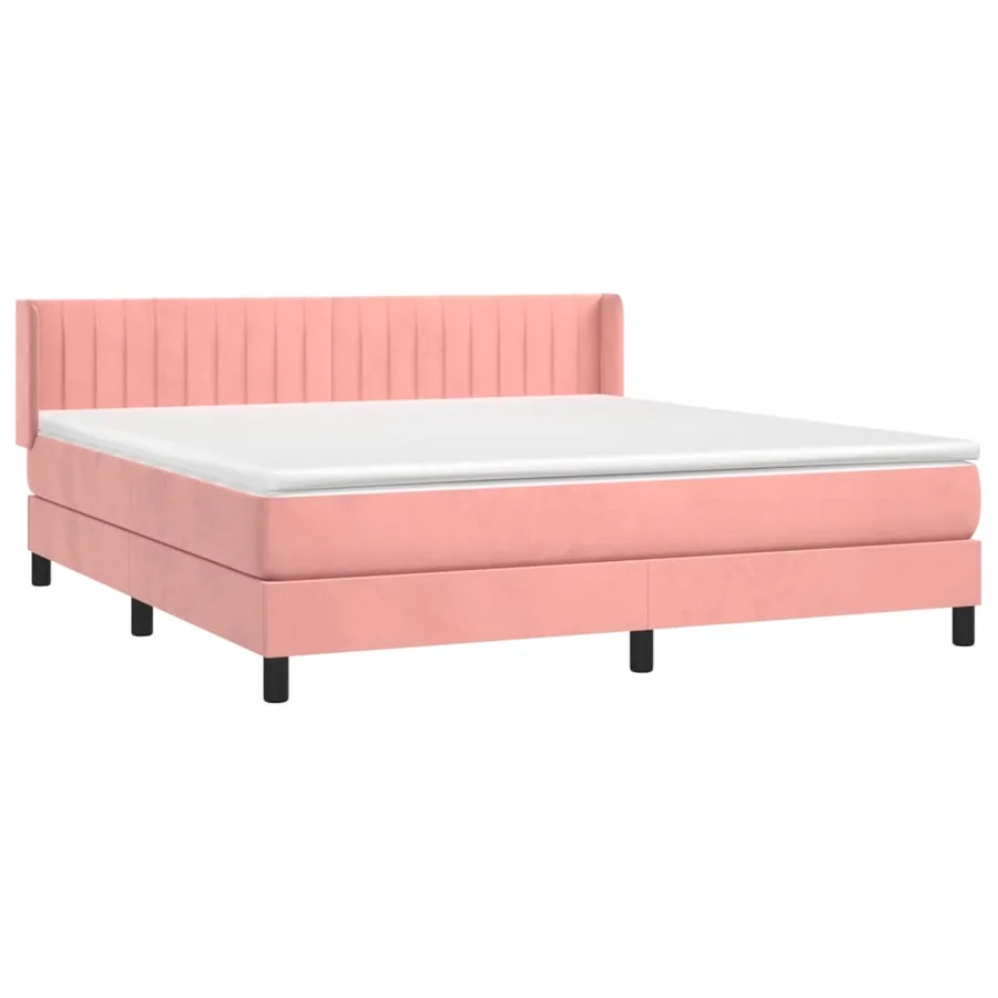 Sommier à lattes de lit avec matelas Rose 160x200 cm Velours - 3