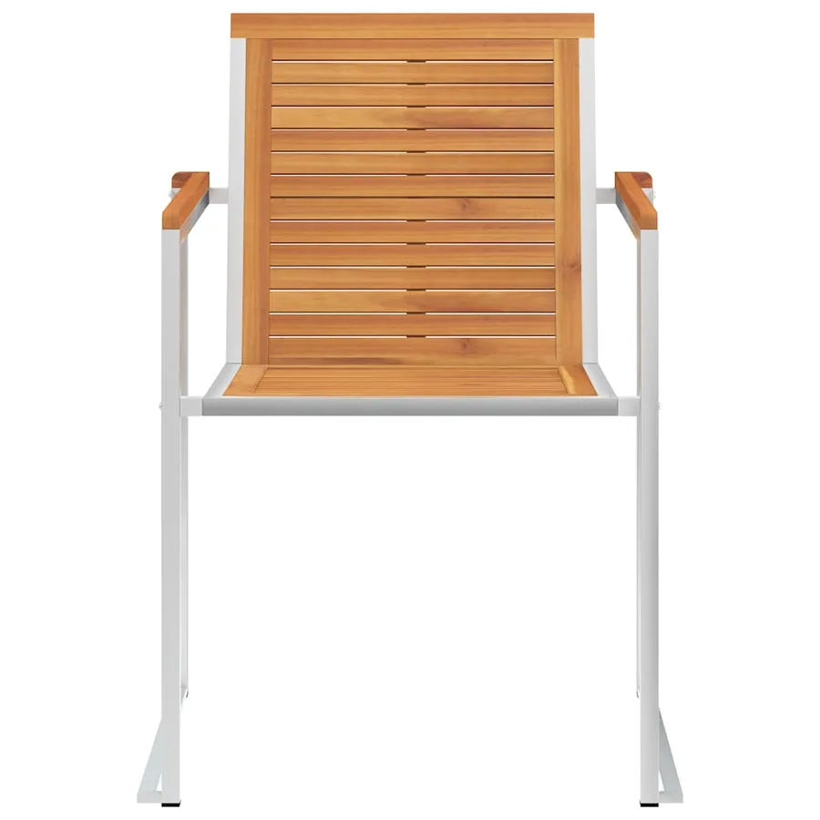 Chaises de jardin avec coussins lot de 2 Acacia solide et acier - 5