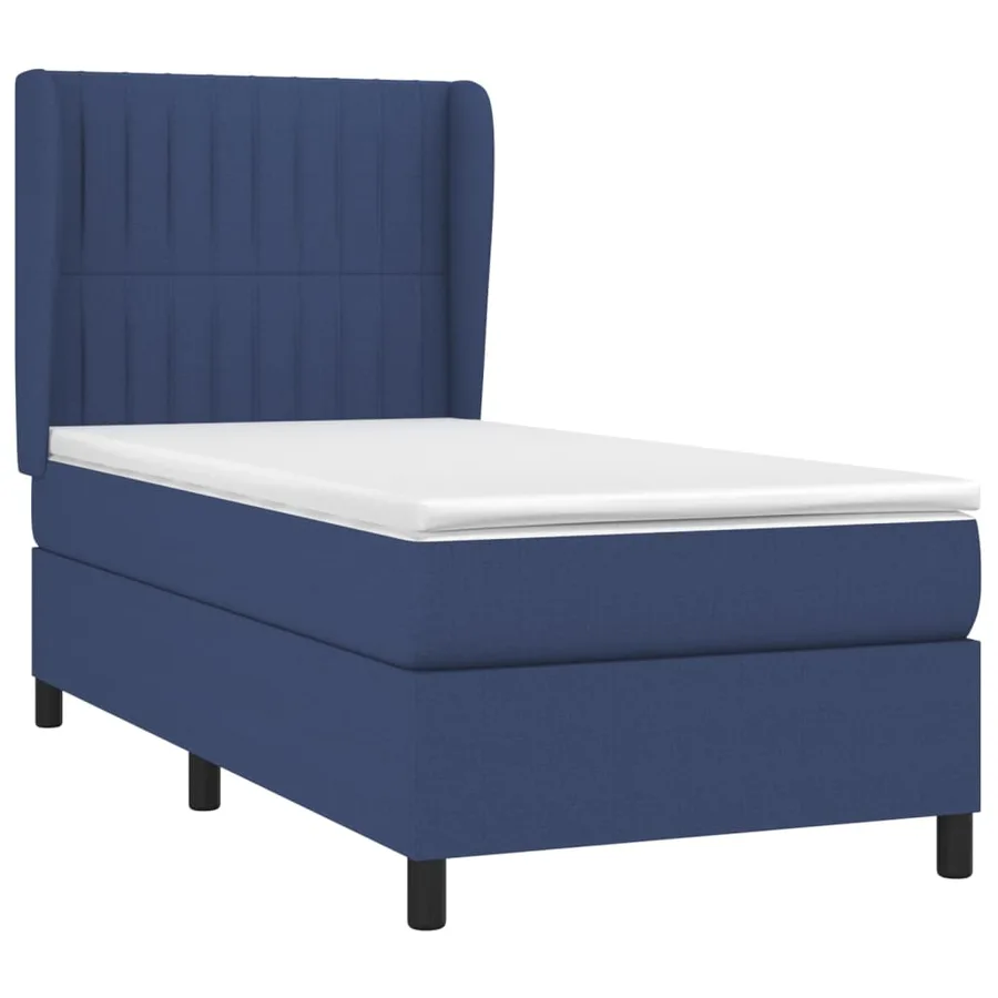 Sommier à lattes de lit avec matelas Bleu 90x190 cm Tissu - 3