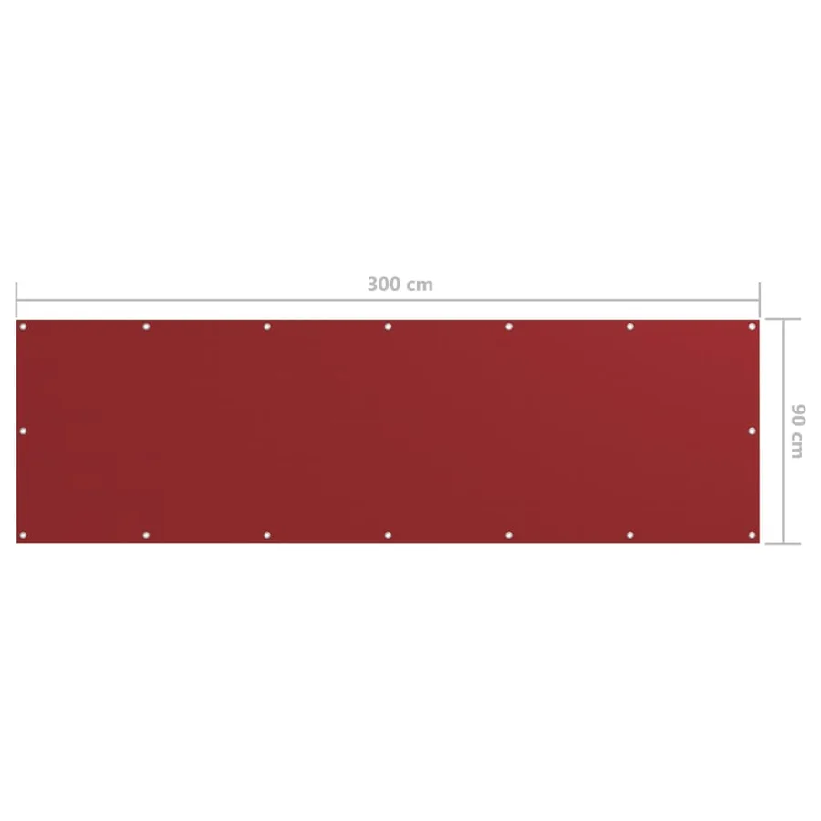 Écran de balcon Rouge 90x300 cm Tissu Oxford - 5