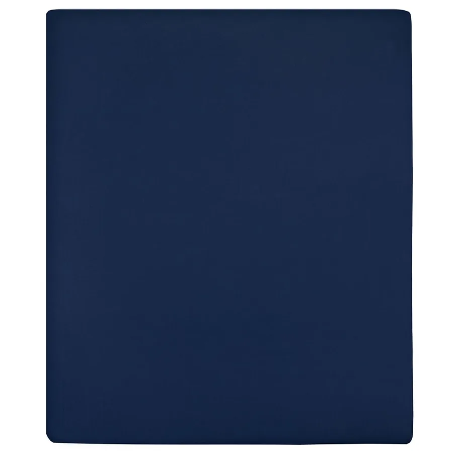 Drap-housse Jersey Bleu marine 160x200 cm Coton