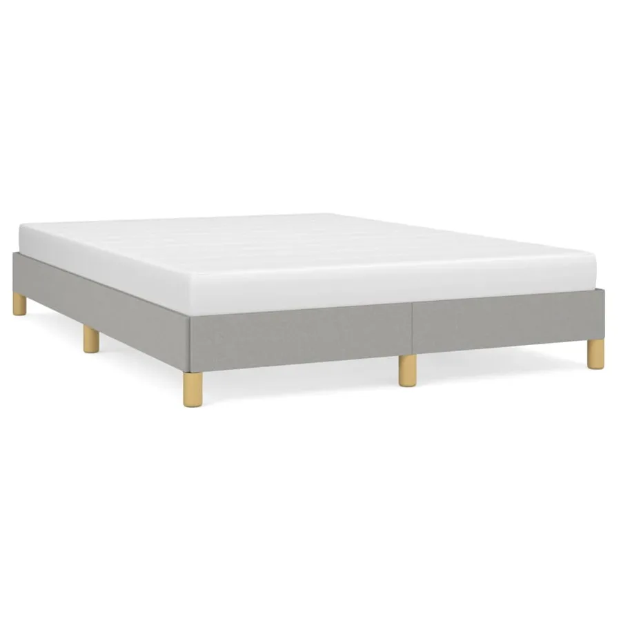 Cadre de lit sans matelas gris clair 140x200 cm tissu - 2