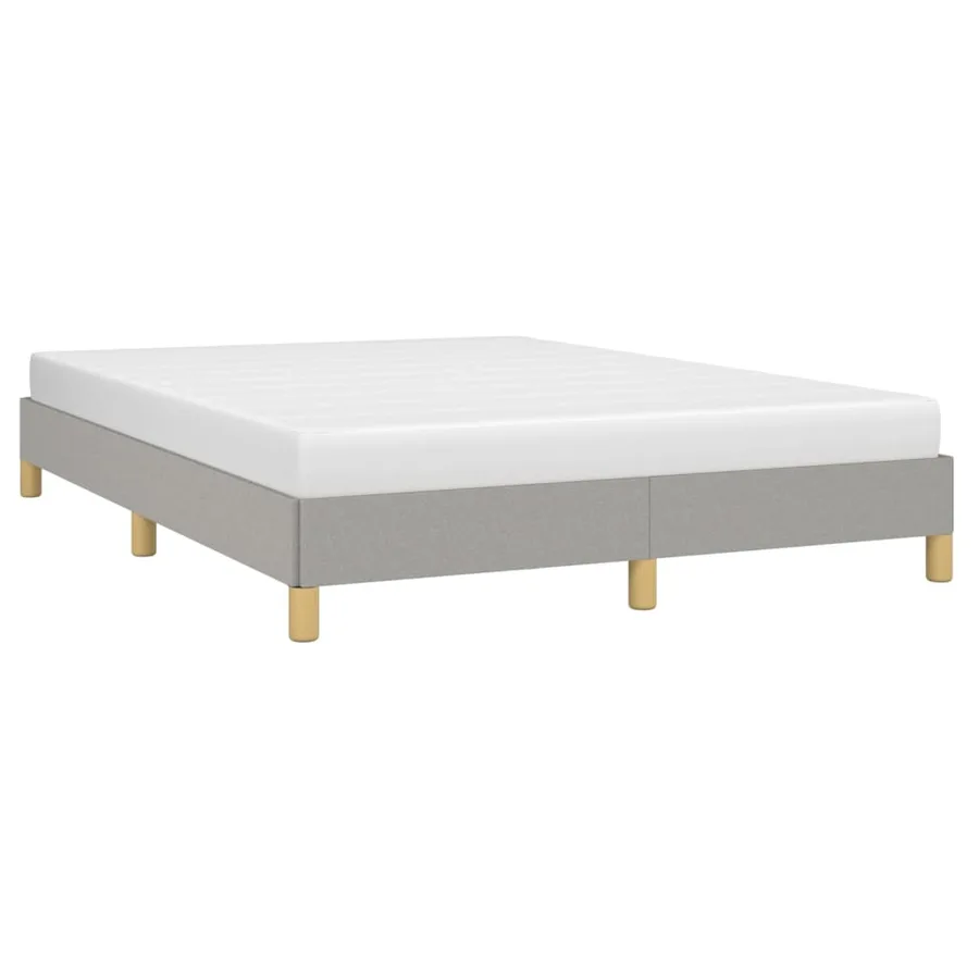 Cadre de lit sans matelas gris clair 140x200 cm tissu - 3