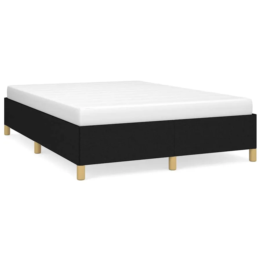 Cadre de lit sans matelas noir 140x200 cm tissu - 2
