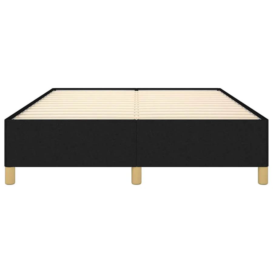 Cadre de lit sans matelas noir 140x200 cm tissu - 5