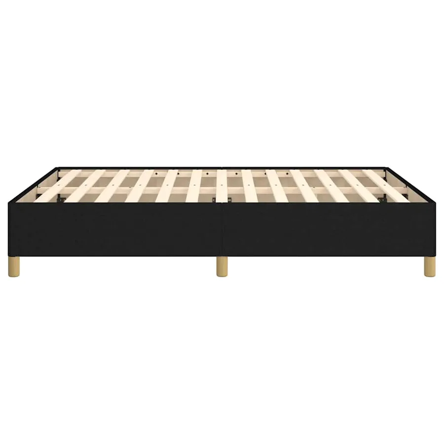 Cadre de lit sans matelas noir 140x200 cm tissu - 6