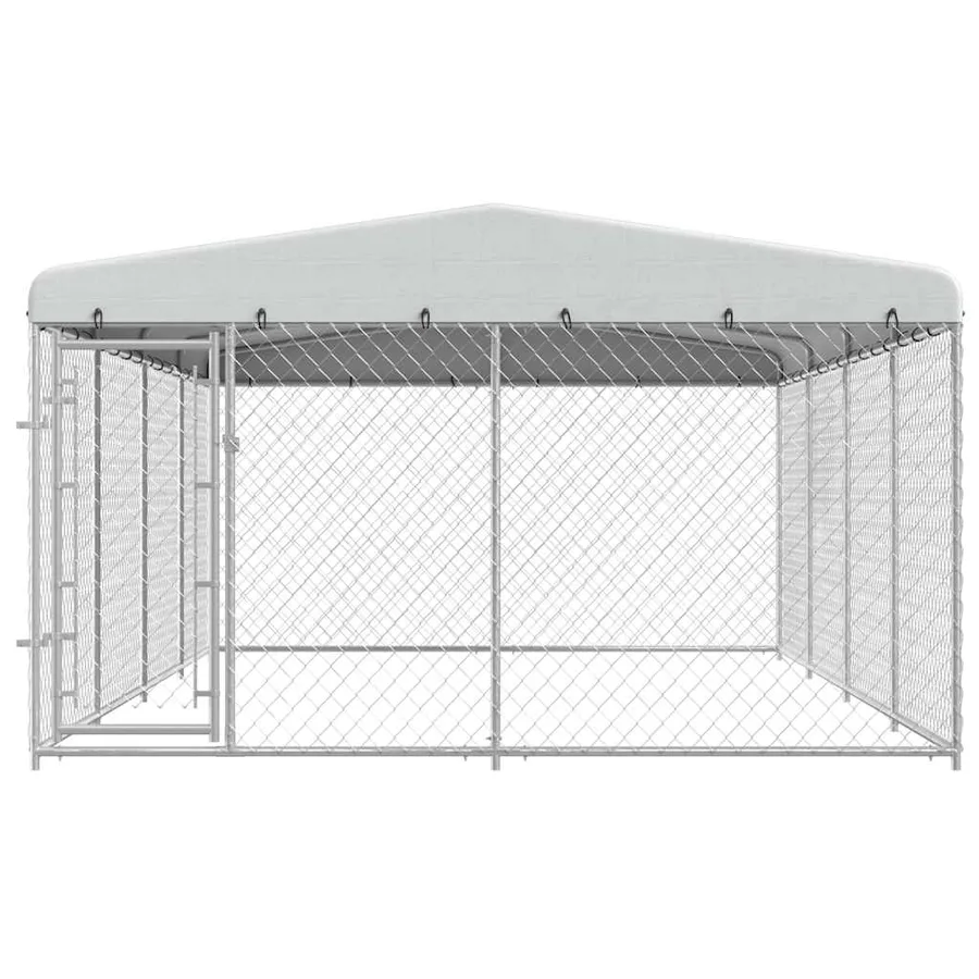Chenil extérieur avec toit pour chiens 7,6x3,8x2,3 m - 4