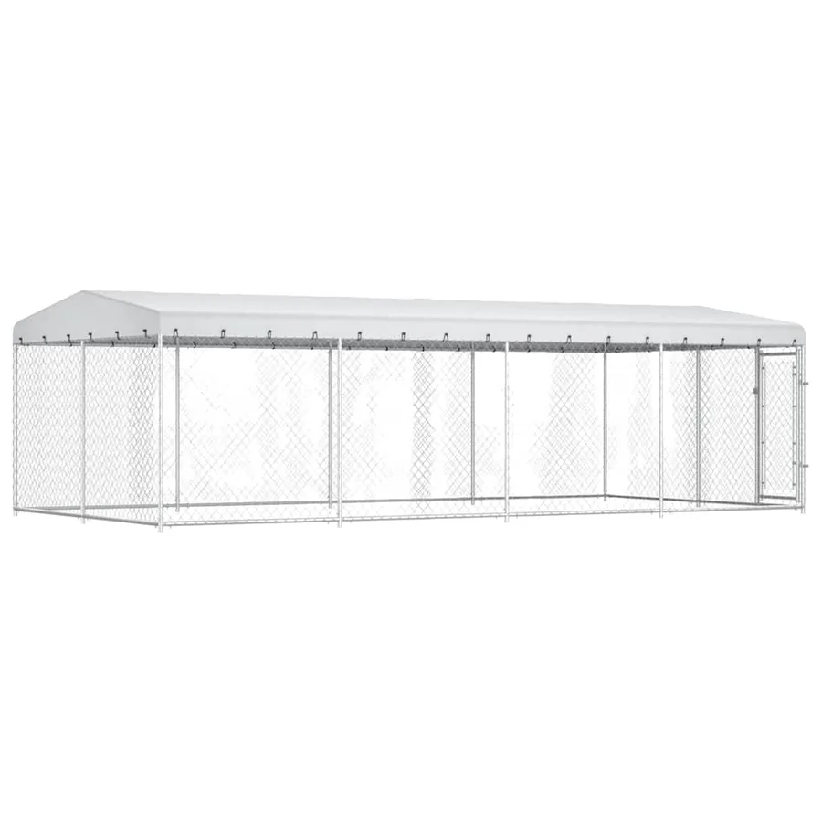 Chenil extérieur avec toit pour chiens 7,6x3,8x2,3 m - 5