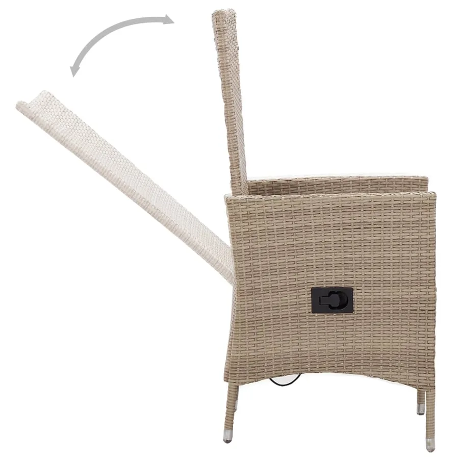 Ensemble à manger de jardin avec coussins 3 pcs Beige - 5