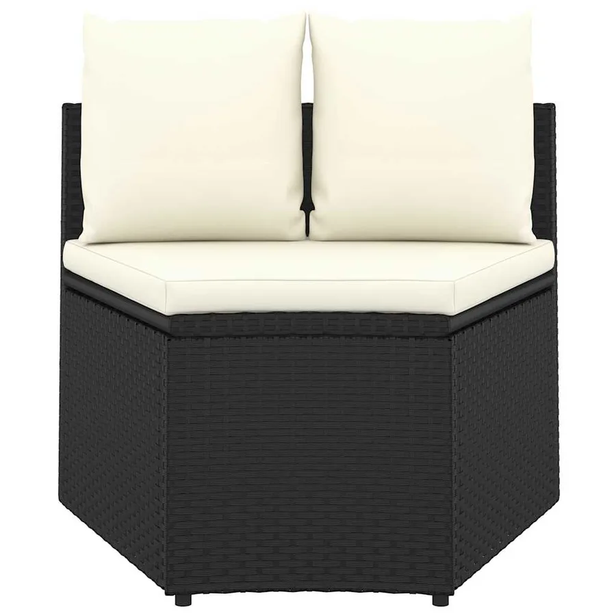 Canapés de jardin 2 pcs avec coussins Résine tressée Noir - 2