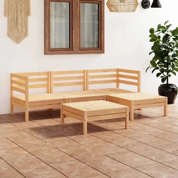Salon de jardin 5 pcs Bois de pin massif