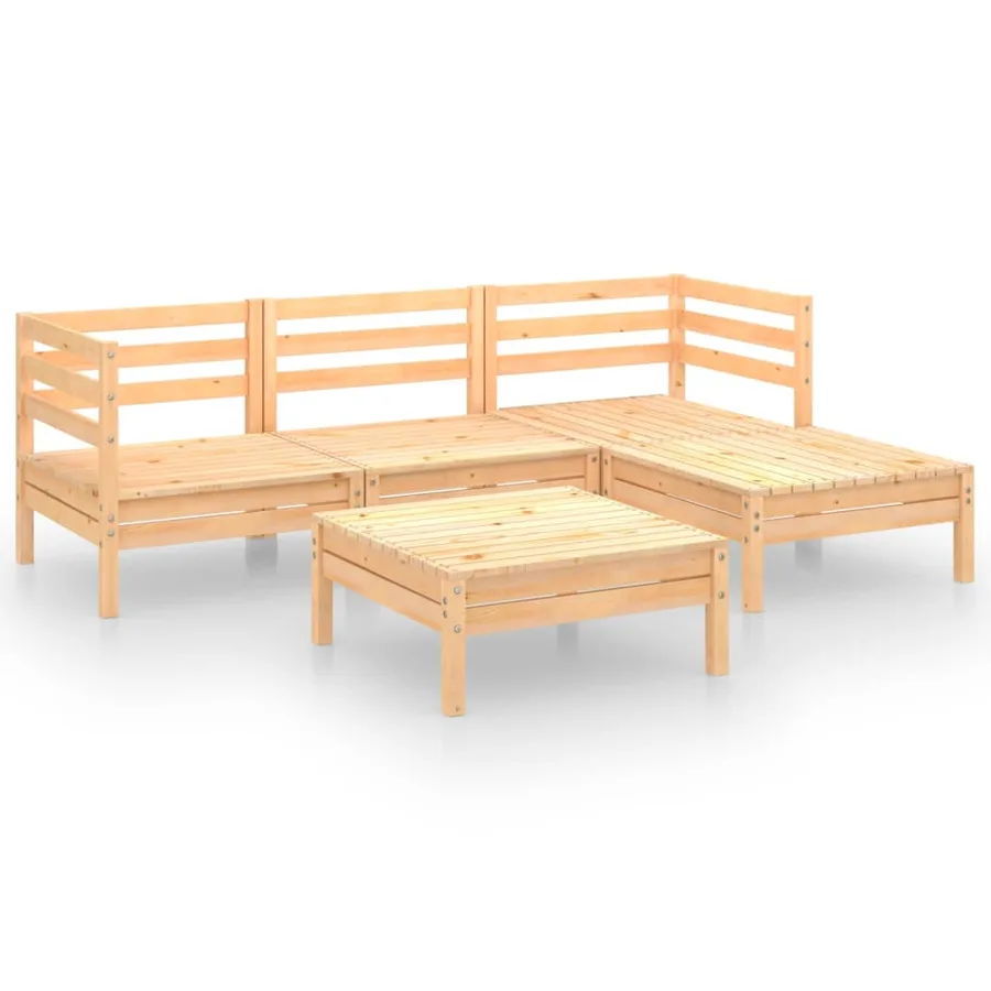 Salon de jardin 5 pcs Bois de pin massif - 2