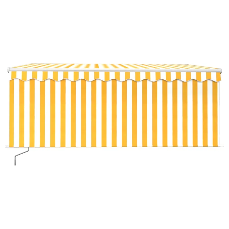 Auvent manuel rétractable avec store 3x2,5 m Jaune et blanc - 3