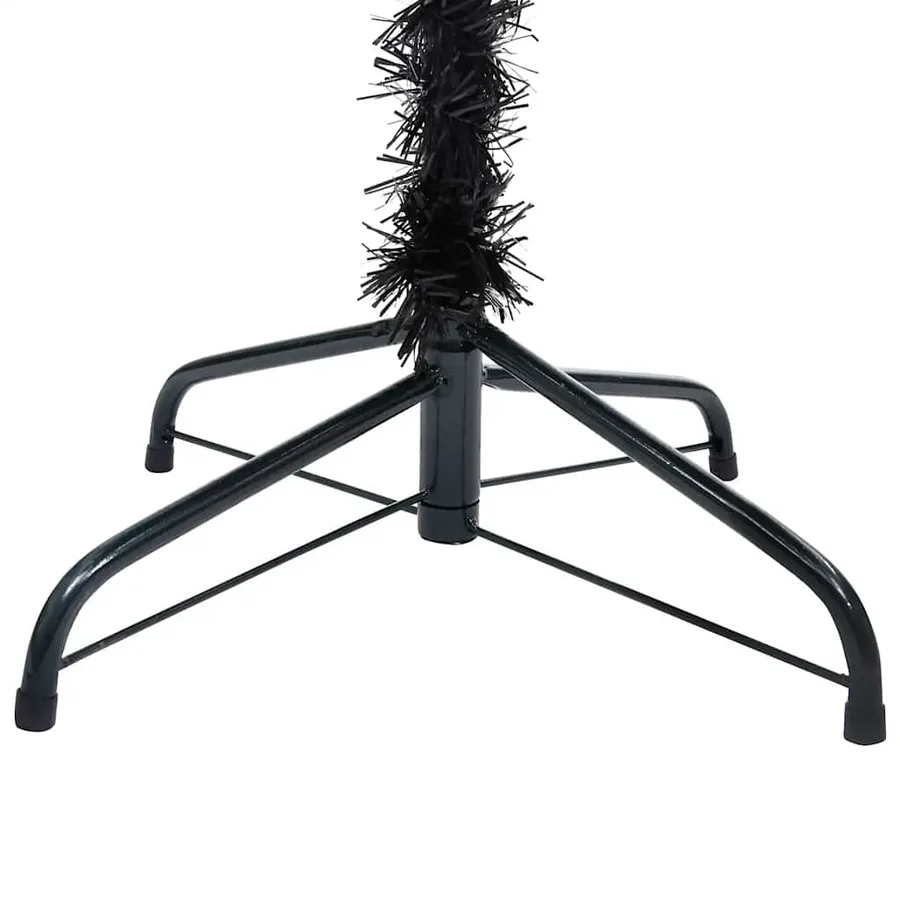 Arbre de Noël artificiel pré-éclairé et boules noir 150 cm PVC - 4