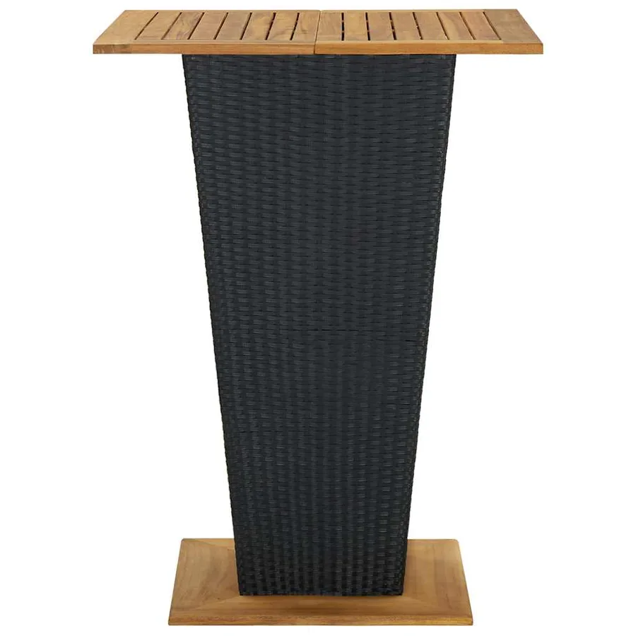 Ensemble de bar de jardin 9 pcs et coussins Résine tressée Noir - 5