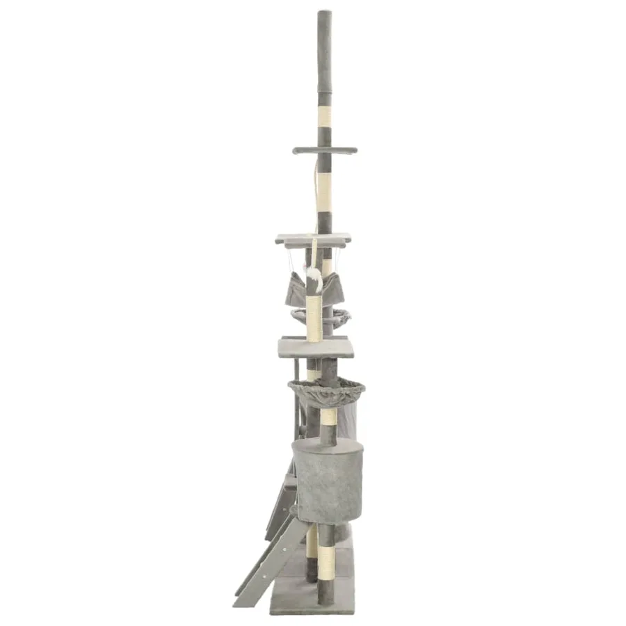 Arbre à chat avec griffoirs en sisal 230-250 cm Gris - 4