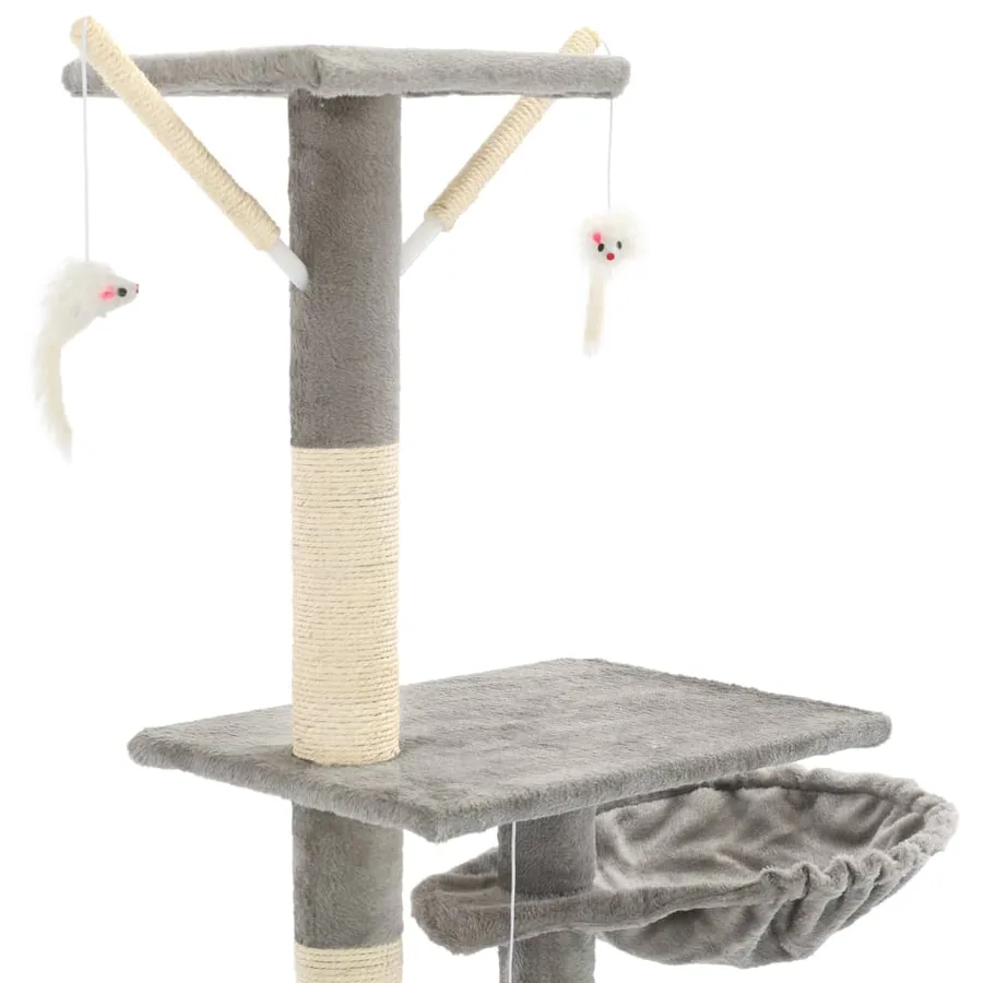 Arbre à chat avec griffoirs en sisal 230-250 cm Gris - 5