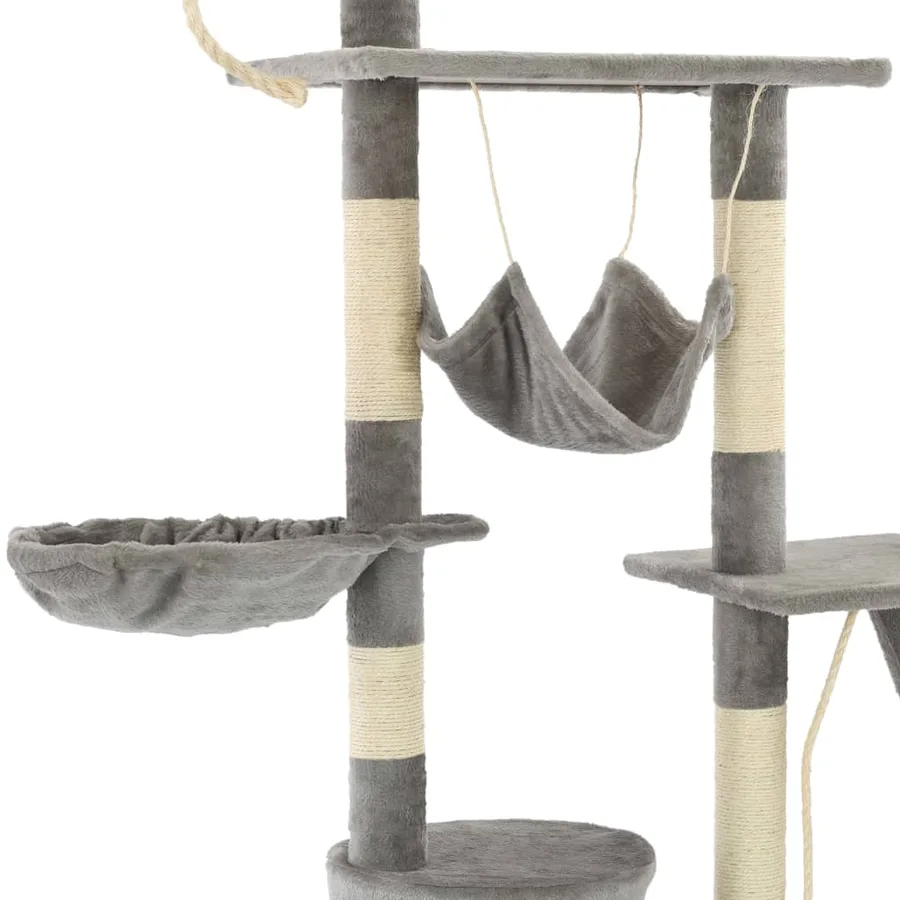 Arbre à chat avec griffoirs en sisal 230-250 cm Gris - 6