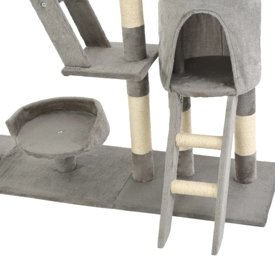 Arbre à chat avec griffoirs en sisal 230-250 cm Gris - 7