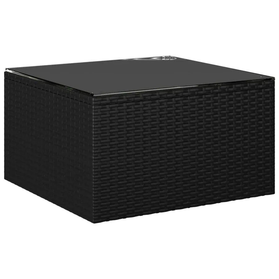 Salon de jardin 7 pcs avec coussins Résine tressée Noir - 14