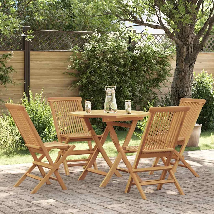 Ensemble à manger de jardin 5 pcs Bois de teck massif