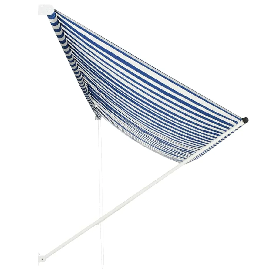 Auvent rétractable 400x150 cm Bleu et blanc - 2