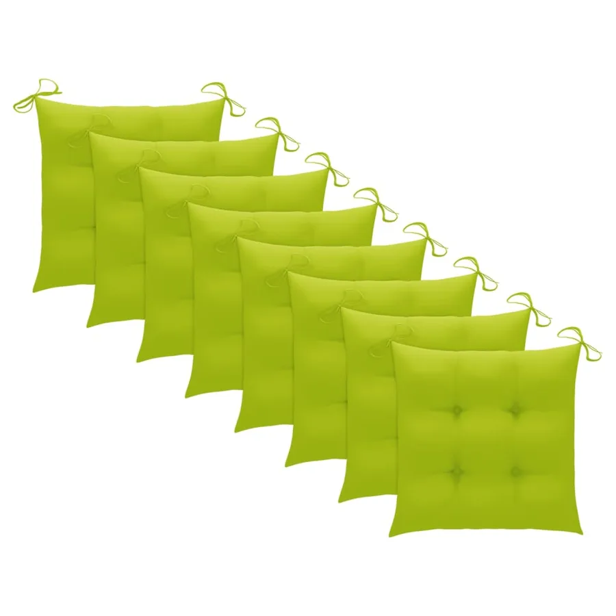 Chaises de jardin lot de 8 avec coussins Bois de teck massif - 8