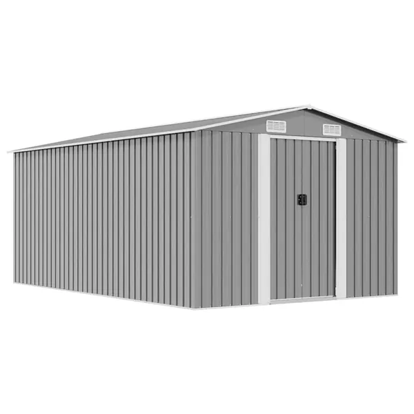 Abri de jardin 257x392x181 cm Métal Gris