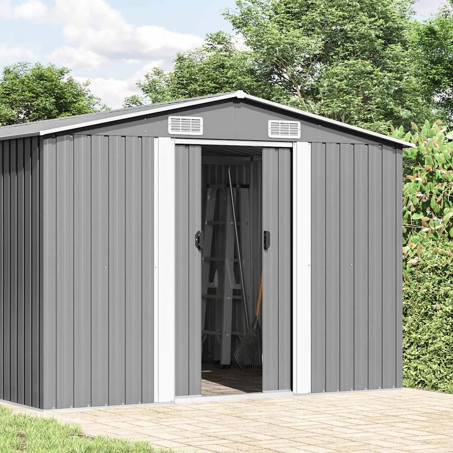 Abri de jardin 257x392x181 cm Métal Gris - 2