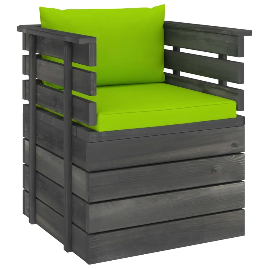 Fauteuil de jardin avec coussins Bois de pin - 2