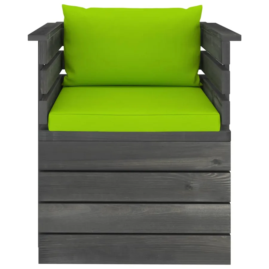 Fauteuil de jardin avec coussins Bois de pin - 3