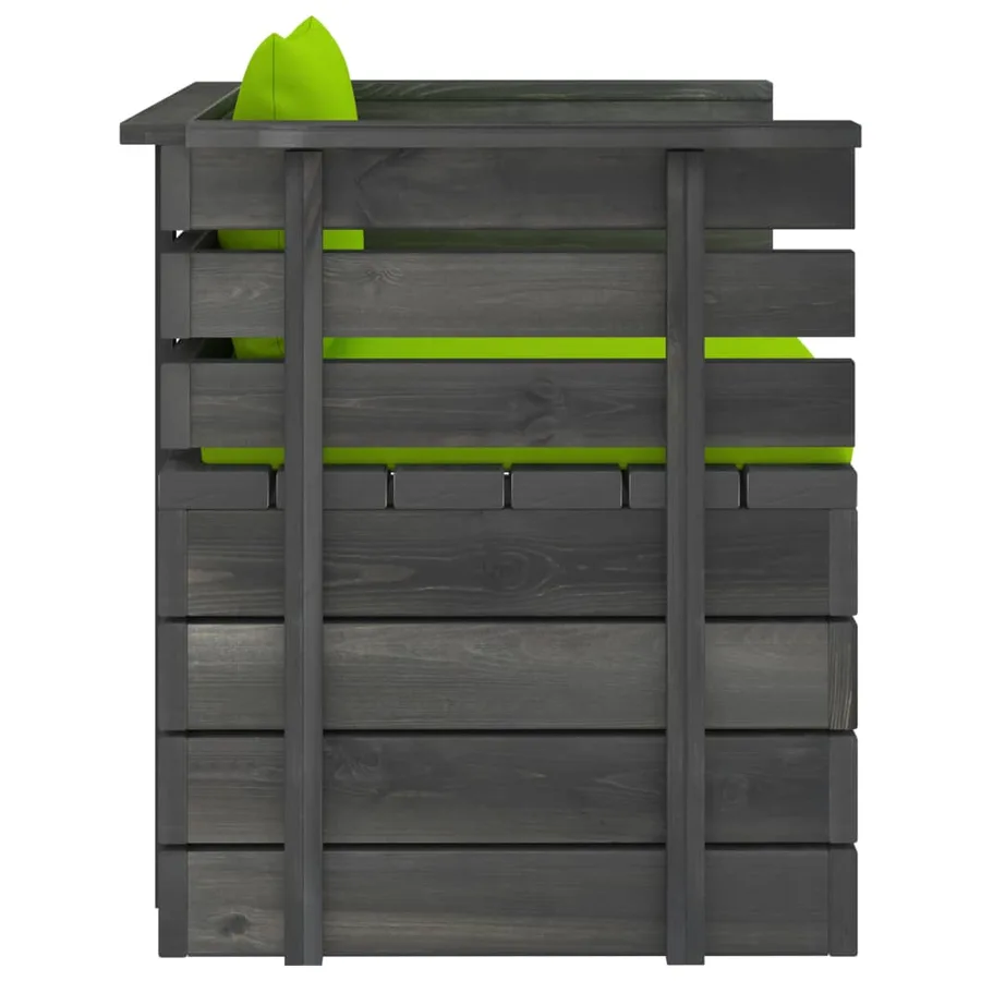 Fauteuil de jardin avec coussins Bois de pin - 4
