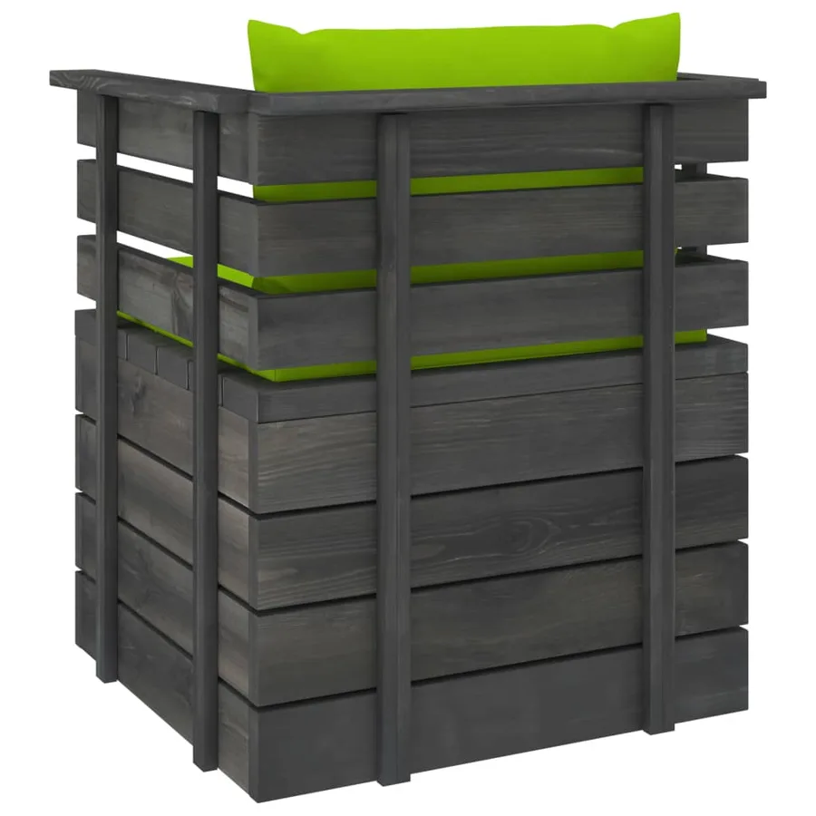 Fauteuil de jardin avec coussins Bois de pin - 5