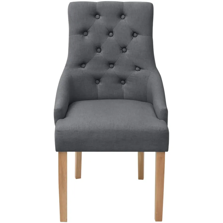 Chaises à manger lot de 2 gris foncé tissu - 3