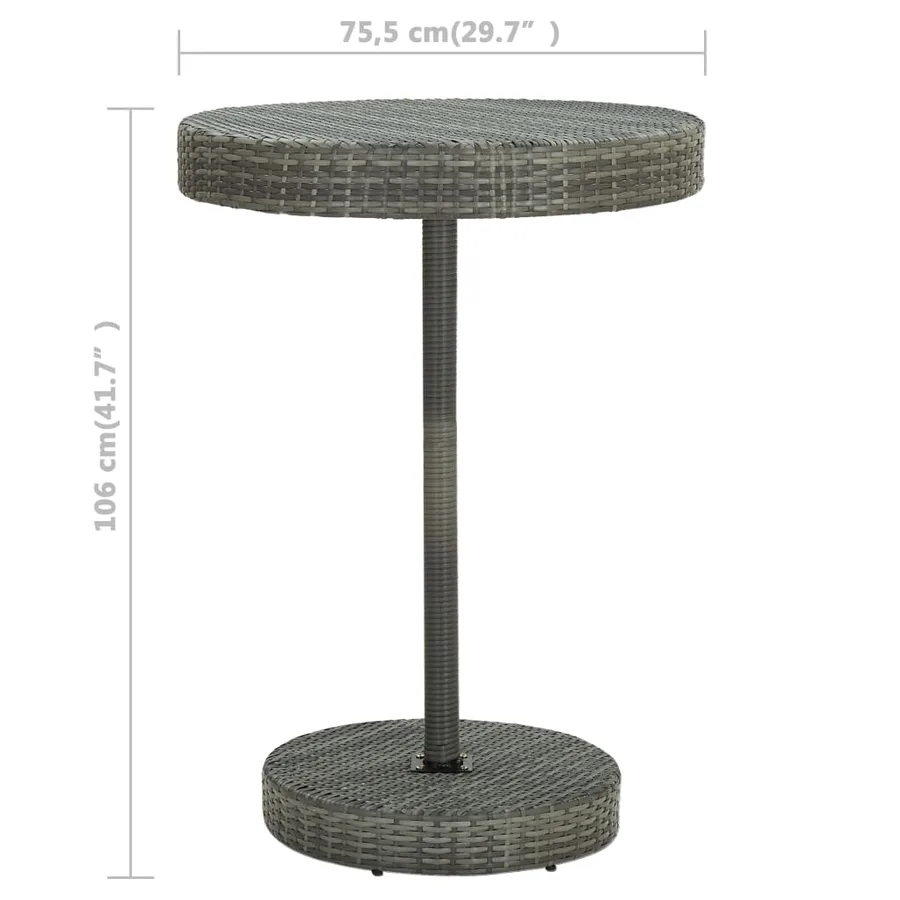 Ensemble de bar de jardin 5 pcs et coussins Résine tressée Gris - 12