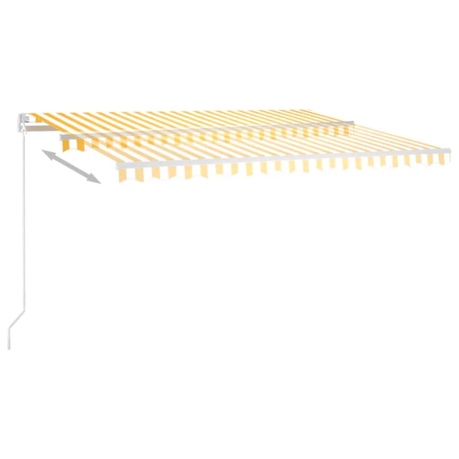 Auvent manuel rétractable 450x350 cm Jaune et blanc - 6