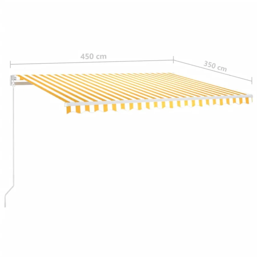 Auvent manuel rétractable 450x350 cm Jaune et blanc - 7