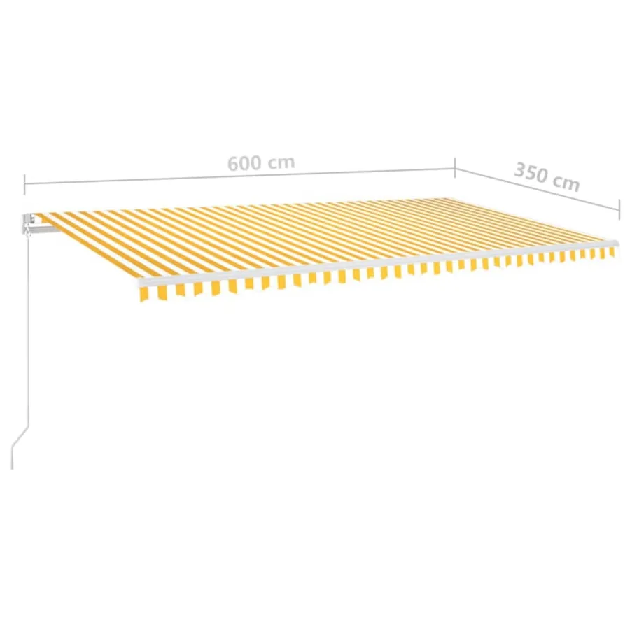 Auvent manuel rétractable 600x350 cm Jaune et blanc - 6