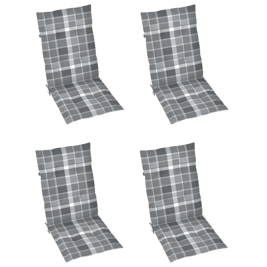Chaises inclinables de jardin lot de 4 et coussins Bois acacia - 6